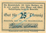 Vienenburg , Notgeld 25 Pfennig Schein in kfr. M-G 1361.1.j , Niedersachsen 1921 Seriennotgeld