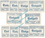 Waldenburg , Notgeld Set mit 10 Scheinen in kfr. M-G 1371.19 , Schlesien 1921 Seriennotgeld