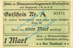 Waldmohr , Notgeld 1 Mark Schein in kfr. Tieste 7665.05.04 , Pfalz o.D. Verkehrsausgabe